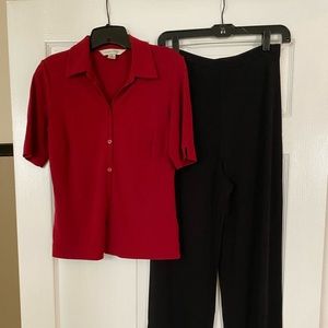 Vintage Casual Corner Red Button Up Shirt